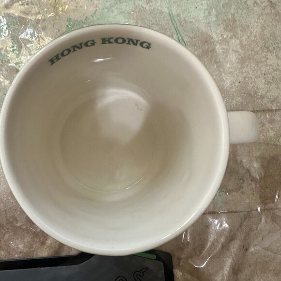 Starbucks Hong Kong Christmas 3D Green White Skyline Relief Ceramic Mug Cup 16oz - Picture 4 of 6